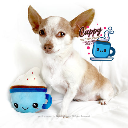 Cappy the Cappuccino Small Dog Toy No Squeaker