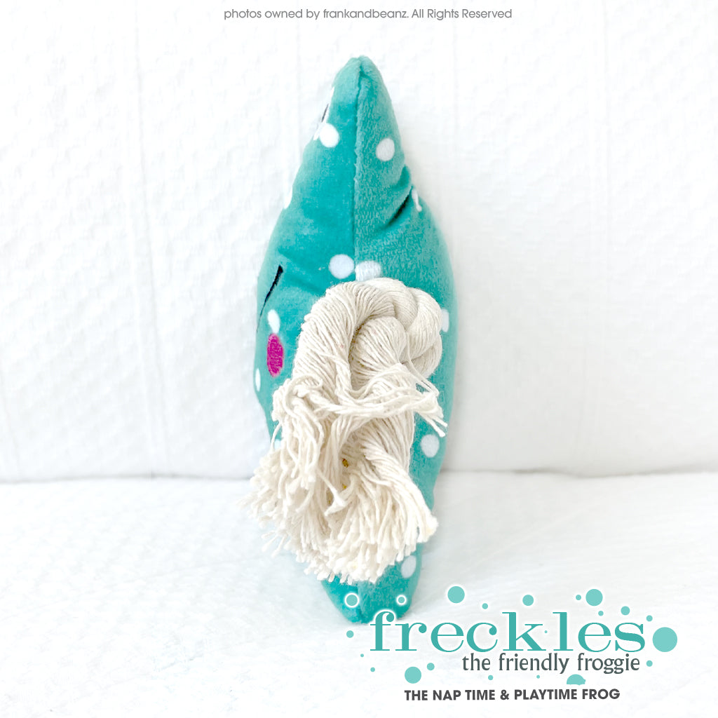 Freckles the Frog  Play Time Rope Dog Toys Nap Time