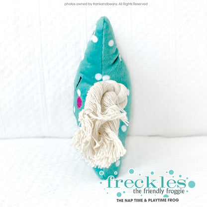 Freckles the Frog  Play Time Rope Dog Toys Nap Time