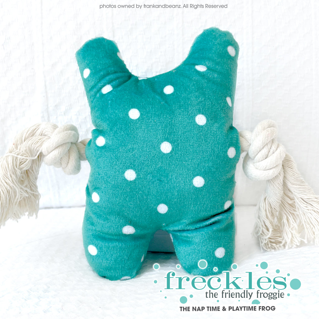 Freckles the Frog  Play Time Rope Dog Toys Nap Time