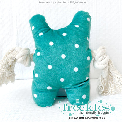 Freckles the Frog  Play Time Rope Dog Toys Nap Time