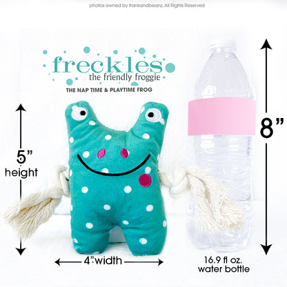 Freckles the Frog  Play Time Rope Dog Toys Nap Time