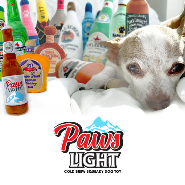 Paws Light Beer Bottle Squeaky Dog Toy