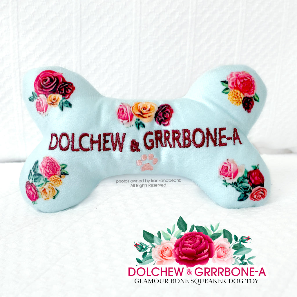 Dolchew GrrBone-A Dog Bone & Ball Floral Dog Toy Set