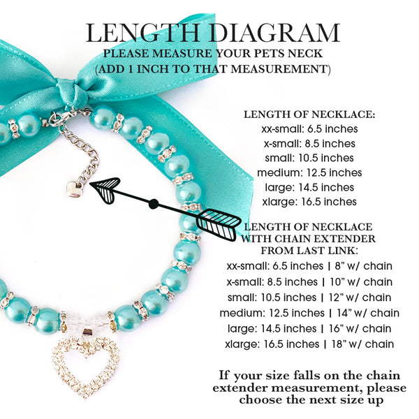Diamond Heart Tiffany Dog Necklace Luxury Pet Jewelry