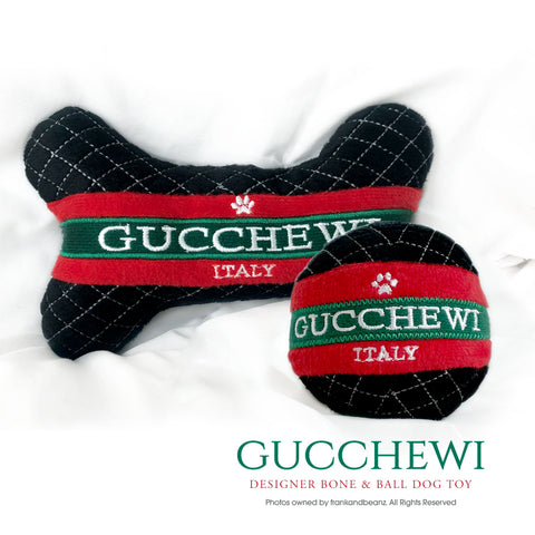 Tour of Italy Gucchewi Bone & Ball Designer Dog Toy