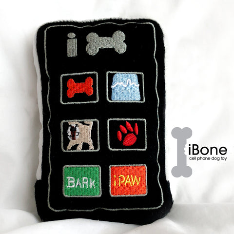 iBone Cell Phone Dog Toy Plush Squeaky Dog Toy