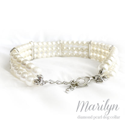 Marilyn- Diamonds and Pearls Dog Collar Necklace