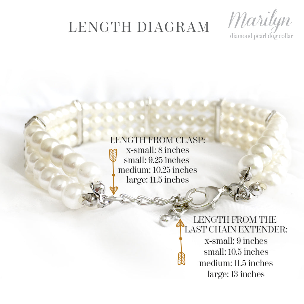 Marilyn- Diamonds and Pearls Dog Collar Necklace