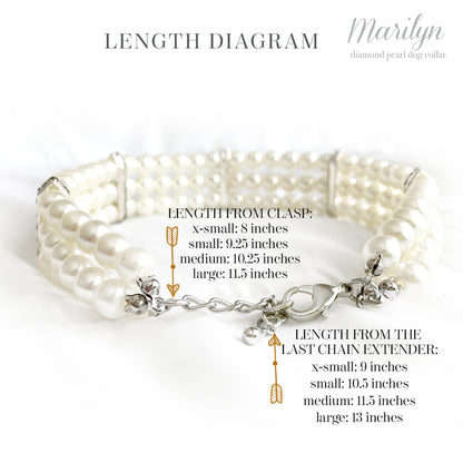 Marilyn- Diamonds and Pearls Dog Collar Necklace
