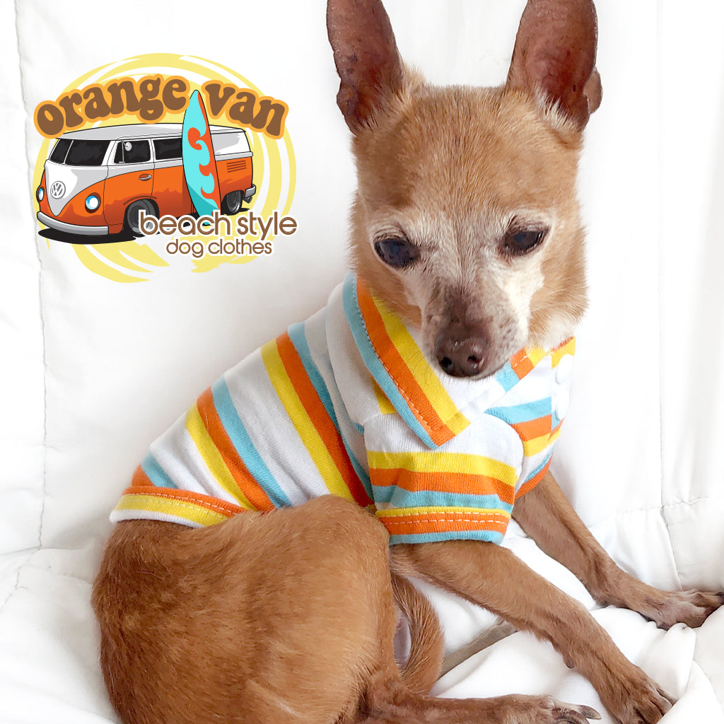 Striped Polo Dog Shirt Dog Clothes for Small Medium Dogs