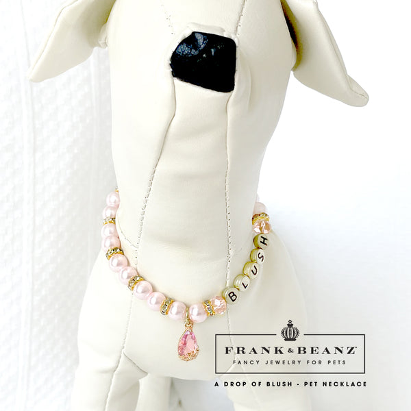 Drop of Blush Pearl Dog Necklace Cat Necklace Luxury Pet Jewelry
