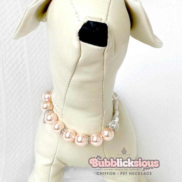 Bubblicksious Bubble Gum Chiffon Pearl Dog Necklace Cat Necklace Luxury Pet Jewelry Cat Collar Pet Collar Girl Dog Collar Pet Accessories
