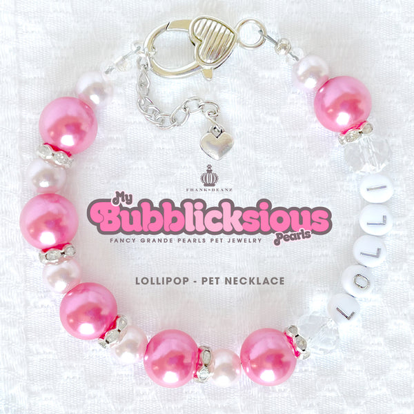 Bubblicksious Bubble Gum LOLLIPOP Pearl Dog Necklace