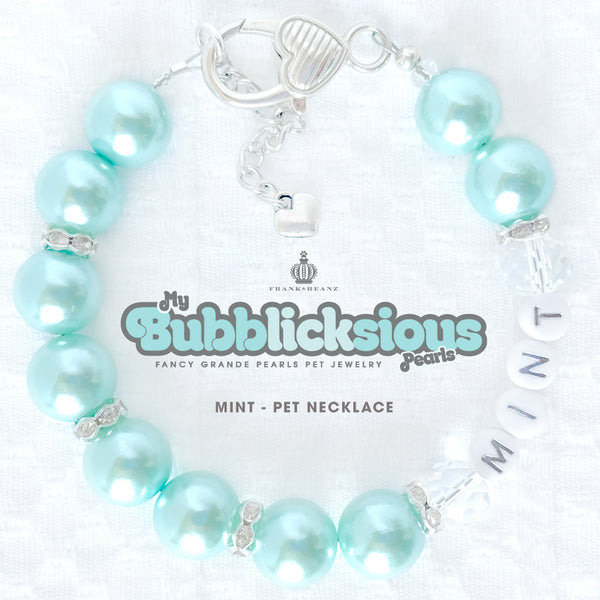 Bubblicksious Bubble Gum Pearls Mint Pearl Dog Necklace