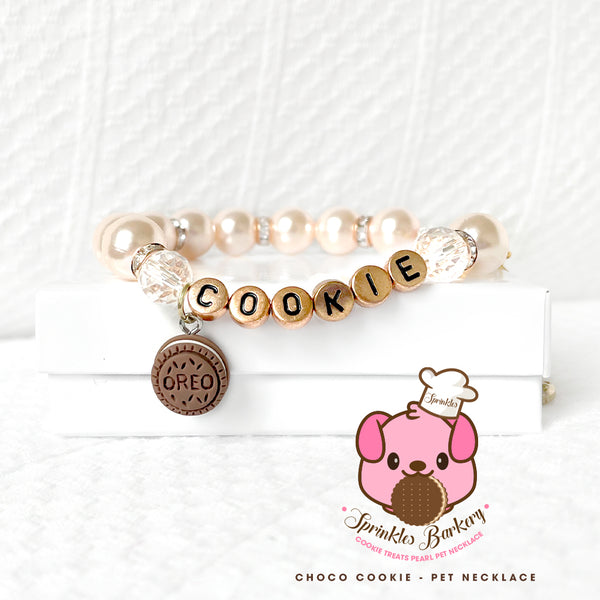 Cookie Treat Luxury Pearl Pet Necklace Fancy Dog Jewelry