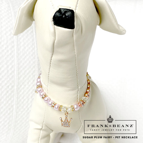 Sugar Plum Fairy Dog Necklace Cat Necklace Pearl Dog Collar Pet Necklace