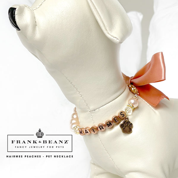 Hairmes Peaches Pearl Dog Necklace Dog Paw Luxury Pet Jewelry